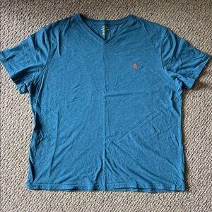 Polo by Ralph Lauren Men's Teal V-Neck Tee